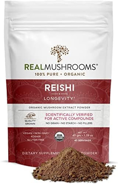 Real Mushrooms Realrest (60Ct) Capsules And Reishi Mushroom Powder (45 Servings) Bundle - Mushroom Supplement For Longevity, Daily Immune Support, Improved Sleep And Relaxation - Vegan, Non-Gmo
