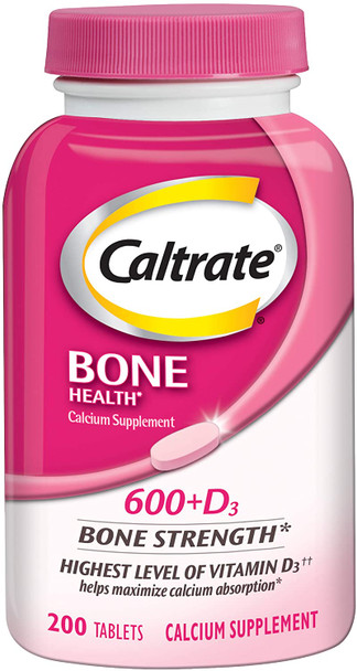 Caltrate 600+D3 Calcium and Vitamin D Supplement Tablet for maximum calcium absorption, 600 mg -200 Count (Pack of 1)