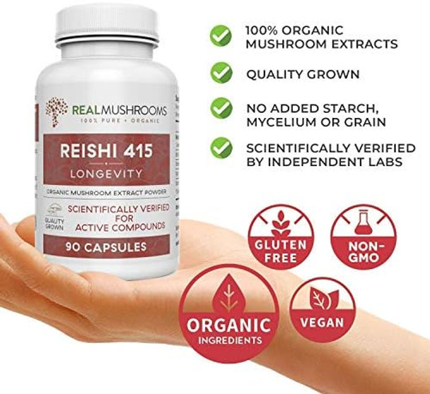 Real Mushrooms Ergothioneine (60Ct) And Reishi 415 (90Ct) Bundle With Shiitake And Oyster Mushroom Extracts - Longevity And Relaxation -Vegan, Gluten , Non-Gmo - Natural Support For Healthy Aging Real Mushrooms Ergothioneine (60Ct) And Reishi 415 (90Ct) Bundle With Shiitake And Oyster Mushroom Extracts - Longevity And Relaxation -Vegan, Gluten , Non-Gmo - Natural Support For Healthy Aging