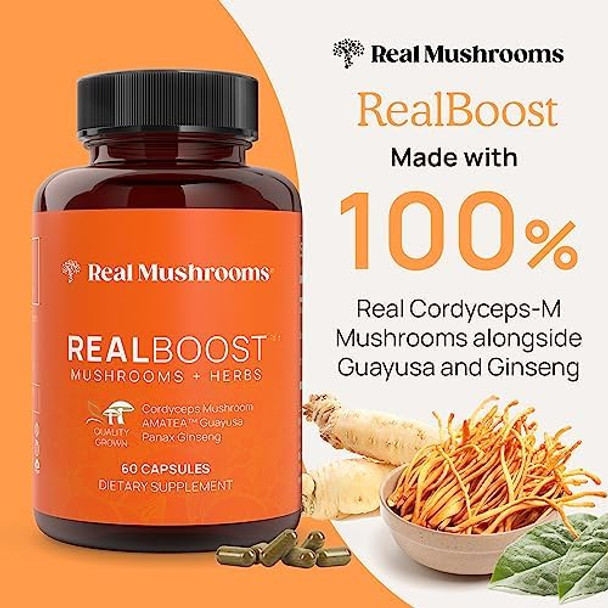 Real Mushrooms Realboost (60Ct), Lions Mane (120Ct) & 5 Defenders (90Ct) Capsules Bundle - Mushroom Supplement For Energy, Vitality, Cognition & Immune Strength - Vegan, Non-Gmo Real Mushrooms Realboost (60Ct), Lions Mane (120Ct) & 5 Defenders (90Ct) Capsules Bundle - Mushroom Supplement For Energy, Vitality, Cognition & Immune Strength - Vegan, Non-Gmo