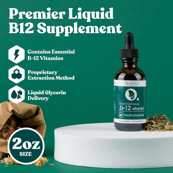 Active B-12 Liquid B12 Supplement, Supports Energy And A Healthy Nervous System - Convenient Liquid Dropper Absorbs Fast & Tastes Great