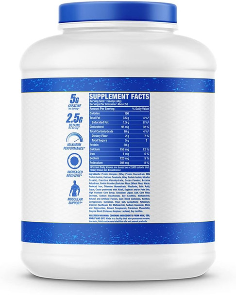 Ronnie Coleman Signature Series Pro-Antium Whey Protein Powder With Bcaa’S And Eaa’S, Creatine For Recovery And Lean Muscle Support, 30G Protein Per Serving, Double Chocolate Cookie, 5 Lb