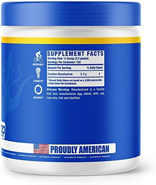 Ronnie Coleman Signature Series Creatine-Xs, Creatine Monohydrate Powder, Post Workout Recovery For Muscle Building And Strength, Energy Support, Mass Gainer, Unflavored, 120 Servings
