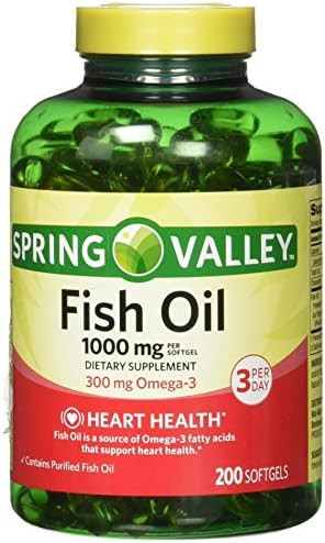 Spring Valley All Natural Fish Oil Heart Health 1000 Mg/300 Mg Omega-3 200 Soft Gel