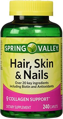 Spring Valley - Hair, Skin & Nails, Biotin-Collagen-Gelatin, 240 Caplets