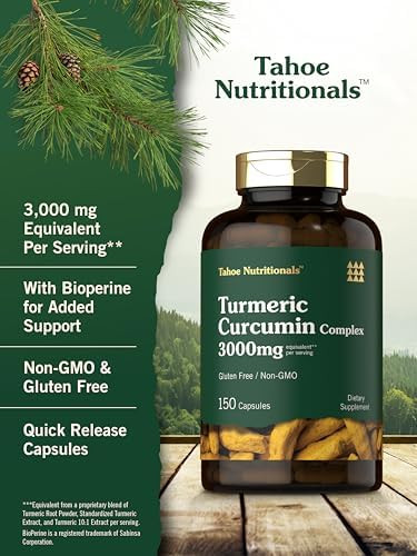 Turmeric Curcumin 3000Mg  150 Capsules  Turmeric Supplement With Black Pepper Extract  Non-Gmo, Gluten  Herbal Complex