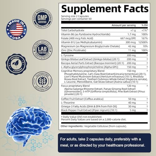 Totaria 25 In 1 Brain Supplements For Memory And Focus + Citrus Bergamot For Antioxidant