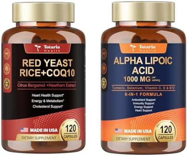 Totaria Red Yeast Rice With Coq10 Supplement + Alpha Lipoic Acid