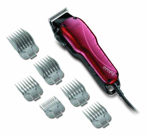 Andis 66215 Professional Envy Hair Clipper with Adjustable Blade, Red