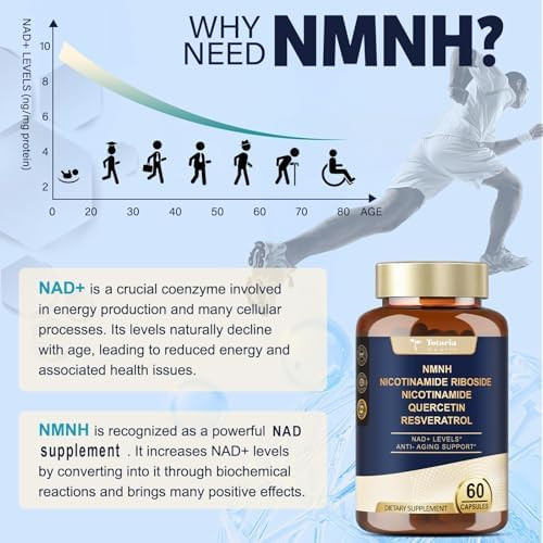 Totaria Nmnh (Nad Or Nmn Alternative Supplement) (Dihydronicotinamide Mononucleotide) Ultra Strength, Nad+ Support W/Nr, Resveratrol & Quercetin, Ultra Absorption For Anti-Aging, Vegan