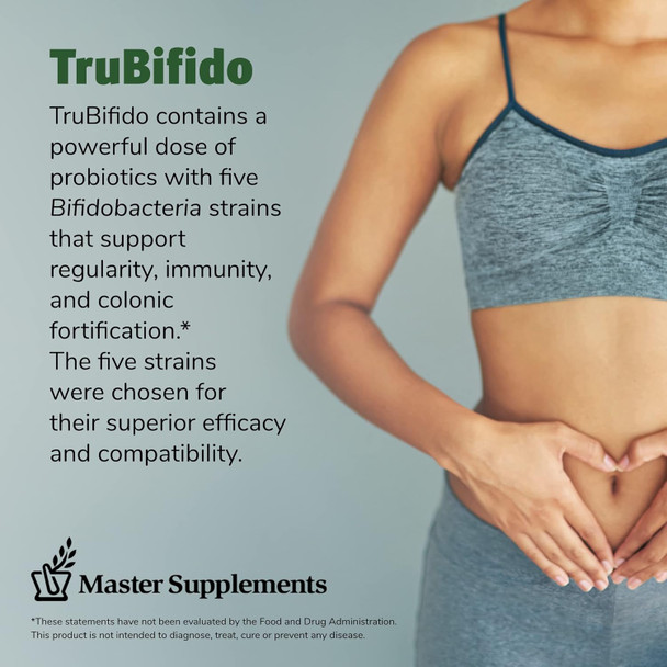 Master Supplements Trubifido - 30 Capsules - Powerful Probiotic For Colon Health & Energy - Immune Booster, Supports Regularity - Gluten  - 30 Servings