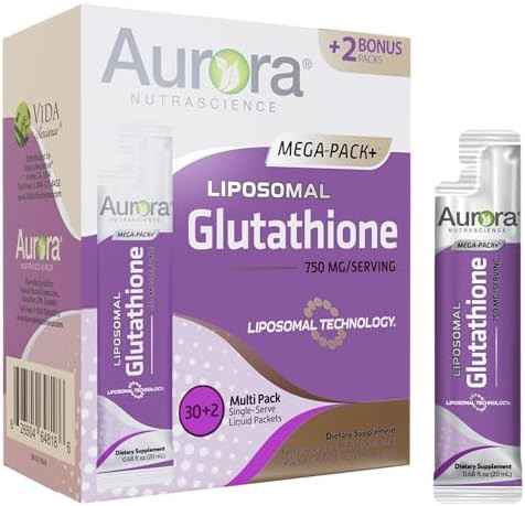 Vida Lifescience Aurora Nutrascience Mega Vitamin C & Glutathione Bundle, 64 Packets