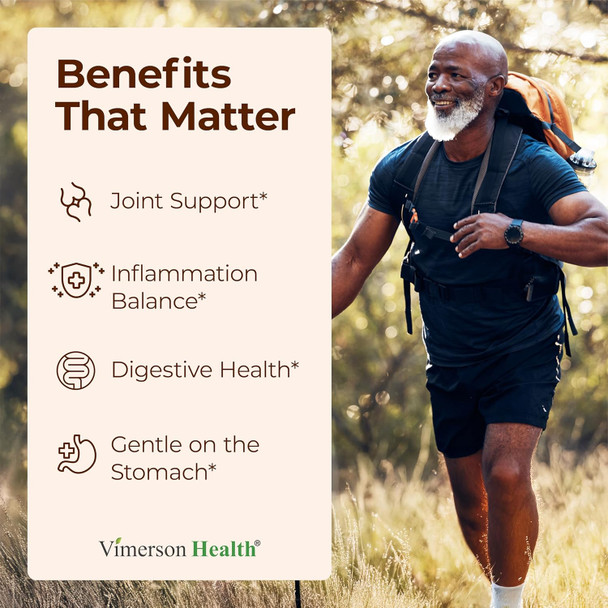 Vimerson Health Turmeric Curcumin Supplement With Boswellia Serrata, Ginger Root, Organic Turmeric Powder & Black Pepper - 95% Curcuminoids Turmeric Supplement With Boswellia Extract - 60 Gluten  Tumeric Capsules