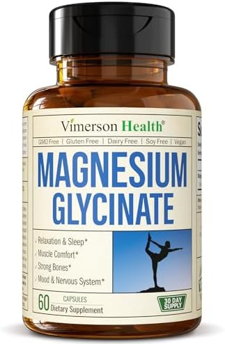 Vimerson Health Pure Magnesium Glycinate 200Mg (Glicinato De Magnesio) – Chelated Magnesium Supplement For Sleep, Relaxation, Muscle & Women’S Wellness – Better Absorbed Than Citrate Or Oxide – 60 Vegan Capsules