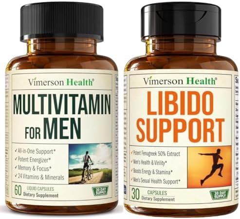 Vimerson Health Men'S Liquid Multivitamin & Libido Support – Daily Bundle For Energy, Stamina & Mens Health