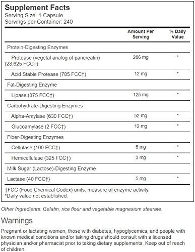 Vitacost Super Daily Enzymes - 240 Capsules