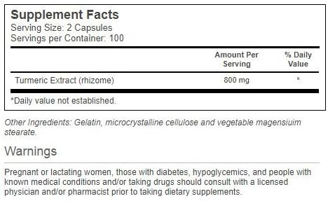 Vitacost Turmeric Extract -- 800 Mg Per Serving - 200 Capsules