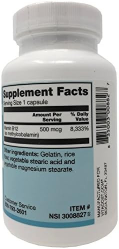 Vitacost Vitamin B-12 Methylcobalamin - 500 Mcg - 300 Capsules