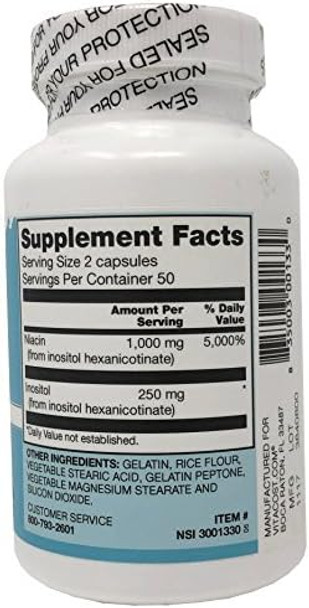 Vitacost Niacin Non - Flushing - 1000 Mg Per Serving - 100 Capsules