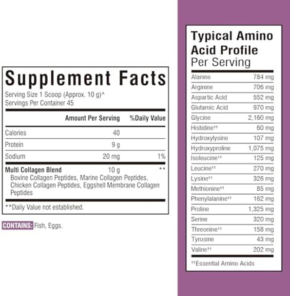 Vitalibre Multi Collagen Peptides Powder Type I Ii Iii V X, 16Oz, And Odorless Garlic, Extra Strength 100:1 Extract, Heart & Immunity, Antioxidant Defense, 180 Softgels