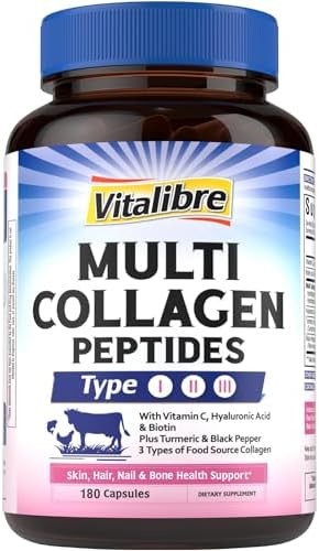 Vitalibre Multi Collagen Peptides 180 Caps And Odorless Garlic 180 Softgels