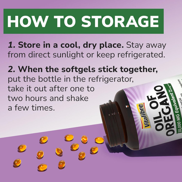 Vitalibre Oil Of Oregano 10000Mg With Black Seed Oil, 20:1 Extrect, Wild Harvested, Contains Carvacrol, Non-Gmo, Herbal Extract Supplement For Immune Support, 120 Softgels