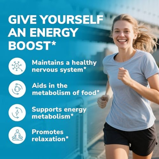 Vitalibre Vitamin B2 400 Mg, Riboflavin, Essential Daily B Vitamin, Easily Absorbed Form, Energy, Nervous System, Mental, Immune Health, B12, D3, Vc, 120 Capsules