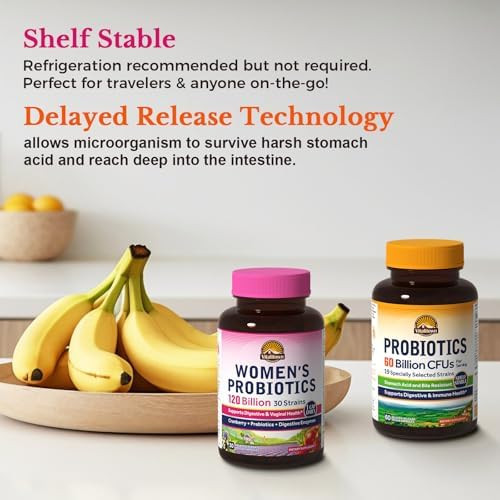 Vitalitown Probiotic Bundle (Pack Of 2)  Women’S Probiotics 120 Billion (Item 1) & Probiotics 60 Billion (Item 2)  Shelf Stable  Digestive & Women’S Health  30 Servings Each