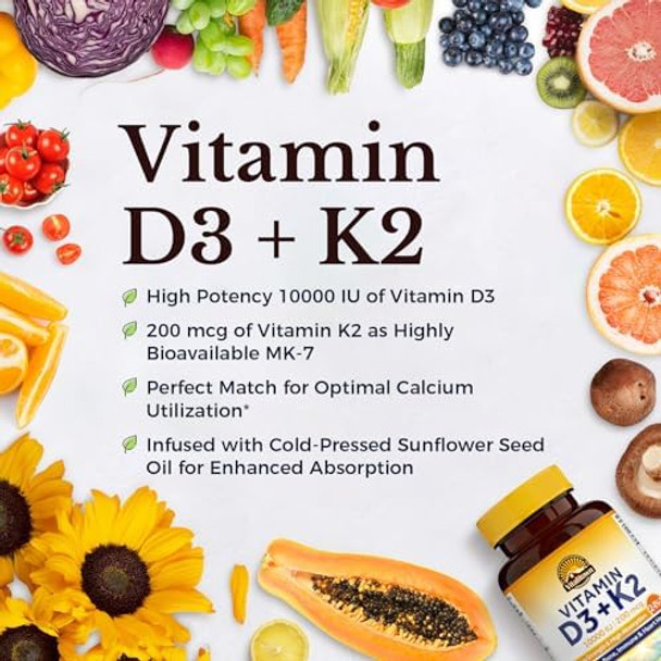 Vitalitown Vitamind3+K2 90 Softgels Organic Beet Root 60 Capsules – 1300Mg