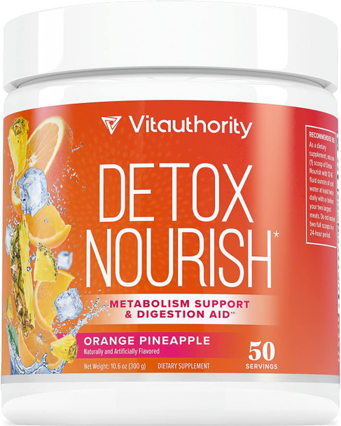Vitauthority Nourishing Gut Cleanse And Detox Powder - Invigorating Gut Health Powder Detox Drink With Apple Cider Vinegar And Digestive Enzymes For Better Energy Digestion And Bloating Relief For Women And Men