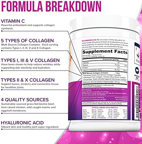 Vitauthority Multi Collagen Peptides Tropical Punch And Phytoceramides