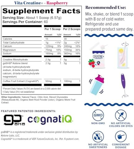 Vitauthority Multi Collagen Burn Energy: Hydrolyzed Protein Peptides With Hyaluronic Acid And Creatine Monohydrate Powder For Women Micronized Creatine Monohydrate With Gobhb & Cognatiq