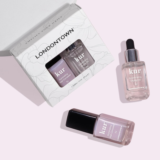 LONDONTOWN Perfect In A Pinch - Original White Nail Concealer and Accelerating Drying Oil Nail Polish Manicure Set, .40fl oz