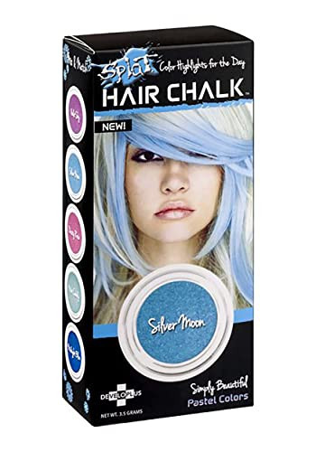 Splat Silver Moon Hair Chalk, 1 Compact, Temporary Hair Color Glides on Easily for Fun Pops of Color, Washable Hair Color Chalk Shampoos Out, Cruelty & Vegan