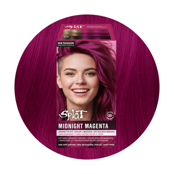 Splat Midnight Magenta Semi Permanent Hair Dye Kit 1 Application Includes Deep Reconstructor Conditioner Lasts 30 Washes No Bleach Required Vegan and  Cruelty Hair Color