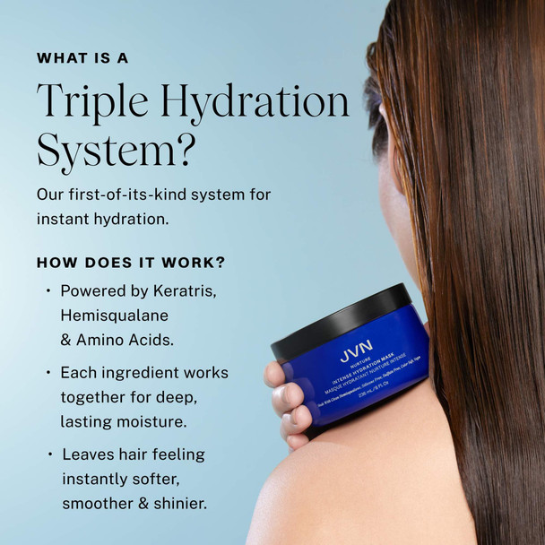 JVN Nurture Intense Hydration Mask & Improved Hydrating Treatment For Smooth, Silky, Nourished Hair (8 Fl Oz)