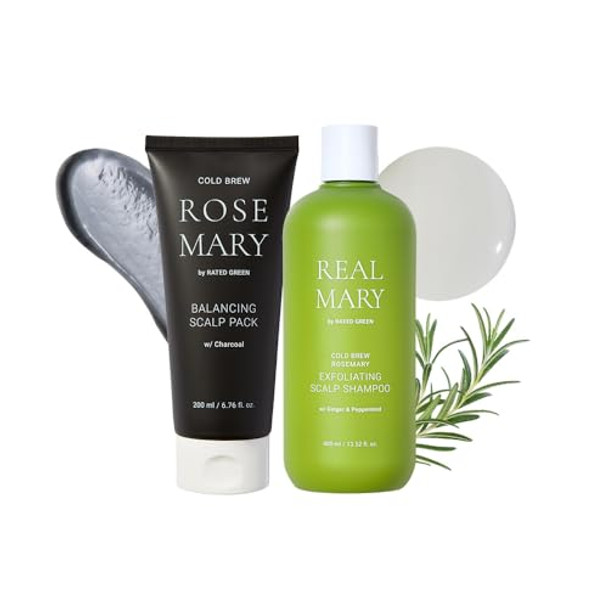 RATED GREEN Rosemary Scalp Balancing & Exfoliating Bundle (Scalp Pack & Shampoo)