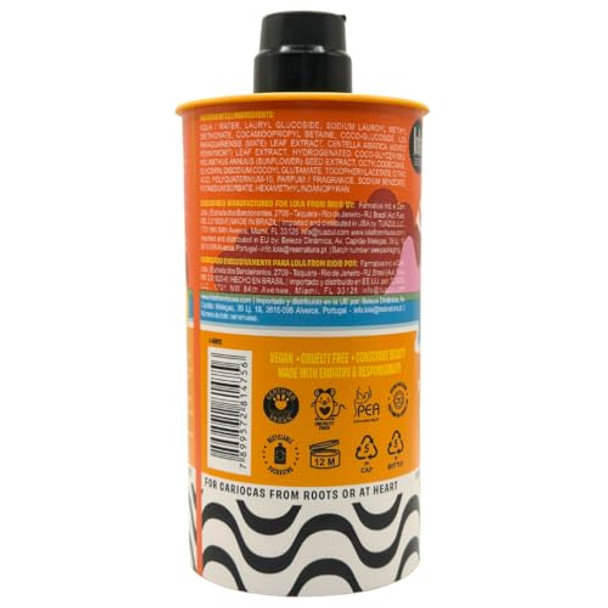Lola From Rio - Ela E Carioca - Shampoo For All Hair Types, Gently Cleanses, For Strong, Healthier Hair, Protection from UV Rays, Hard Waters, and Post Exercise Sweat17.64 Fl oZ