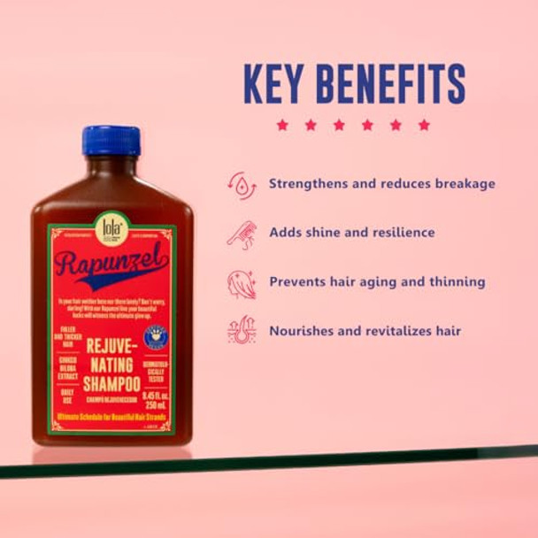 Lola From Rio – Rapunzel Rejuvenating Shampoo – Nourishing & Strengthening Shampoo for Fine, Thinning Hair – Supports Scalp & Hair Vitality – Sulfate- & Hydrating – 8.45 fl oz