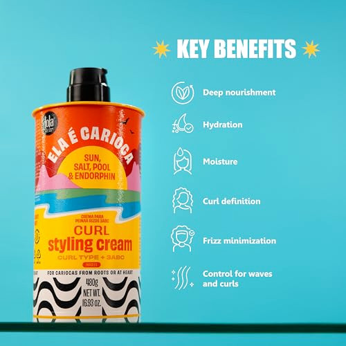 Lola From Rio - Ela E Carioca - 3ABC Curl-Defining Cream, Boost hydration, Minimize Frizz, Provide Soft, Flexible Control for 3ABC Curl Type 17.64 Fl Oz