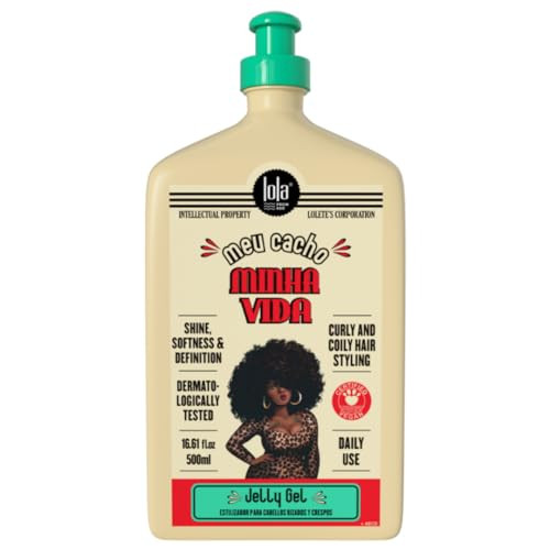 Lola From Rio – Meu Cacho Minha Vida – Moisturizing Jelly Gel for Defined, Bouncy Curls & Waves – Flexible Hold Styling Gel for Curly Hair – 16.91 fl oz