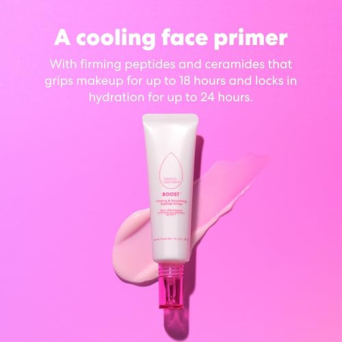 Beautyblender Boost 18-hour Firming & Smoothing Peptide + Ceramide Primer, Skincare Benefits with Powerful Long Lasting Makeup Properties, Cool Gripping Makeup Base Prep