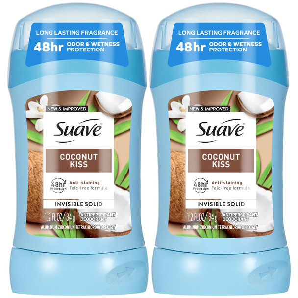 Suave Deodorant Invisible Solid, Coconut Kiss  2.6 oz