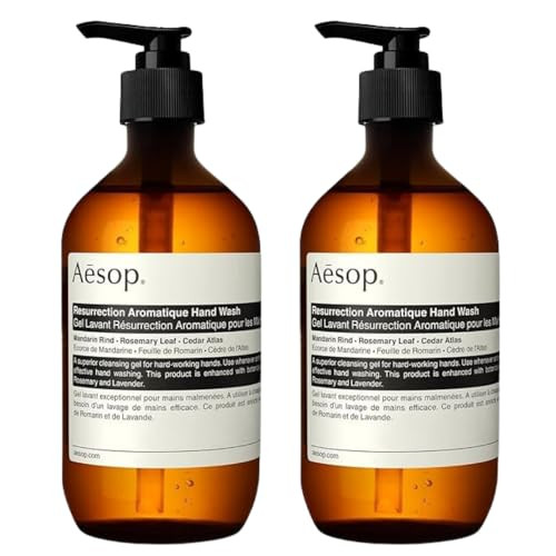 Aesop Resurrection Aromatique Hand Wash - Gentle Cleanser with Orange, Rosemary and Lavender Oils - 16.9 oz (2 pack)