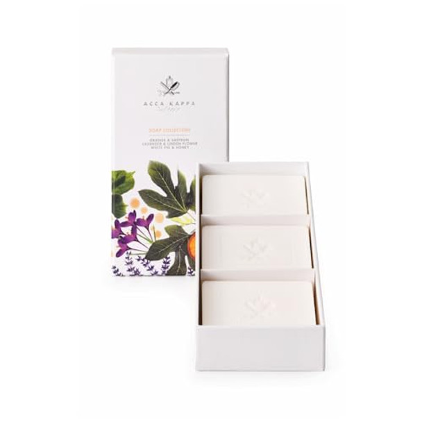 Acca Kappa Soap Set (3x150GR) White Fig and Honey, Lavender and Linden Flower, Orange and Saffron