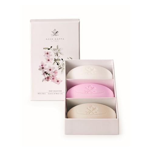 Acca Kappa Soap Set (3x150GR) White Moss, Jasmine and Water Lily, Sakura Tokyo