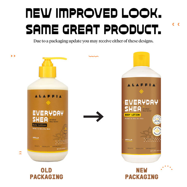 Alaffia Everyday Shea Body Lotion - Normal to Very Dry Skin, Moisturizing Support for Hydrated, Soft, and Supple Skin with Shea Butter and Lemongrass, Fair Trade, Lavender, 2 Pack - 16 Fl Oz Ea