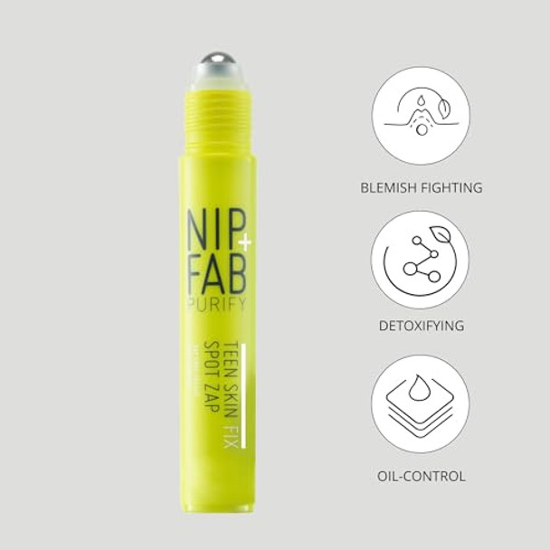 Nip + Fab Teen Skin Fix Spot Zap Gel for Face with Salicylic Acid, Witch Hazel and Wasabi Extract for Blemish Dark Spot Removal Acne Prevention and Refining Pores