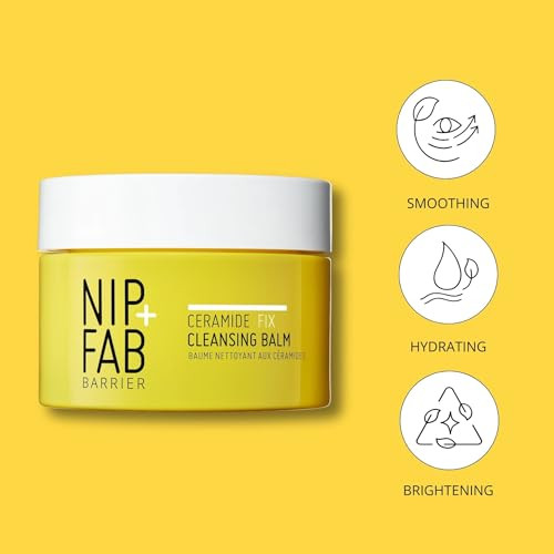 Nip+Fab Ceramide Fix Cleansing Balm 2.53 Fl Oz, Makeup Remover, Help Replenish Lipid Barrier, with Niacinamide and Biolin, Hydrating, Ideal for Dry, Sensitive and Aging Face Skin
