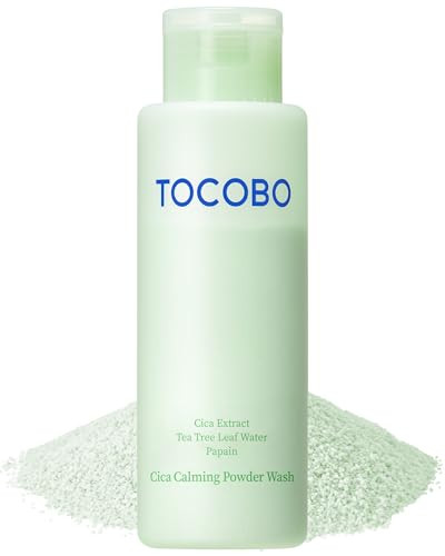 TOCOBO Cica Calming Powder Wash – Korean Enzyme Face Cleanser with Cica, Tea Tree & Papain – Hypoallergenic Low pH Powder Cleanser for Sensitive Skin, Pore Purifying & Exfoliating,. 1.69 oz.